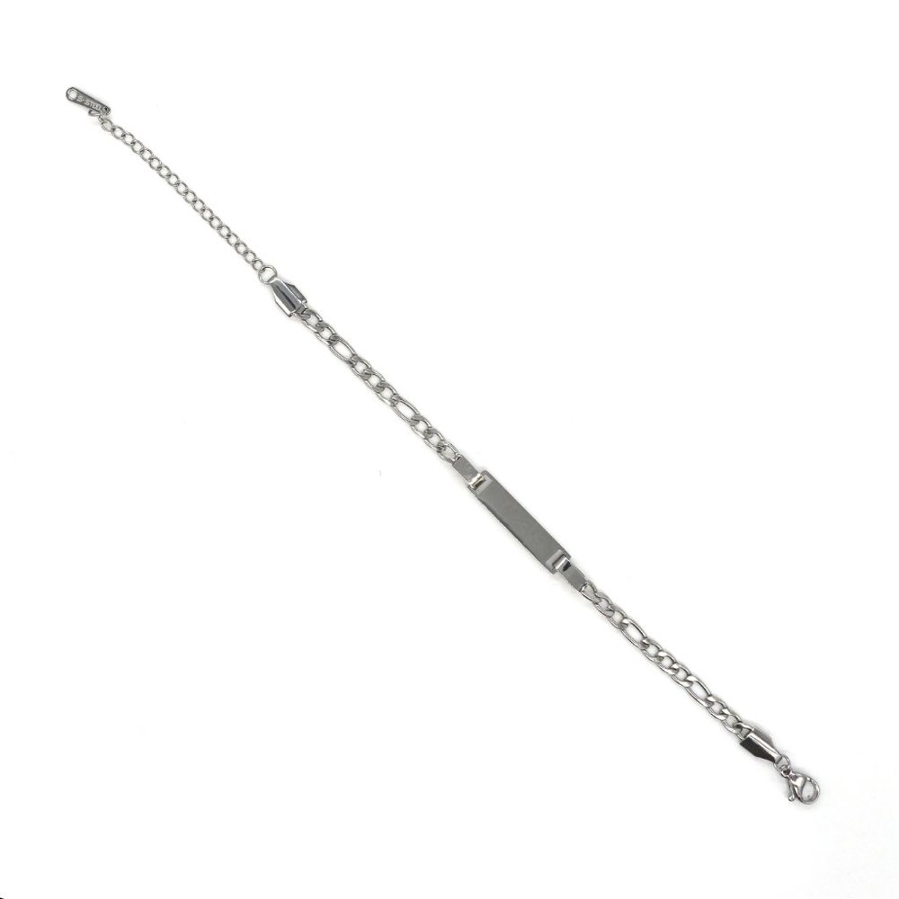 Silver baby bracelet with personalized name plate. - Picture 4 of 5